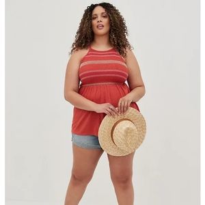 PLUS Torrid Smocked Babydoll Tank